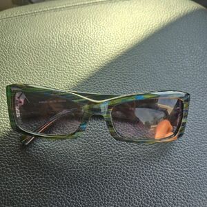 AJ Morgan Green and Blue Sunglasses cat Eye chan el Inspired Sparkly